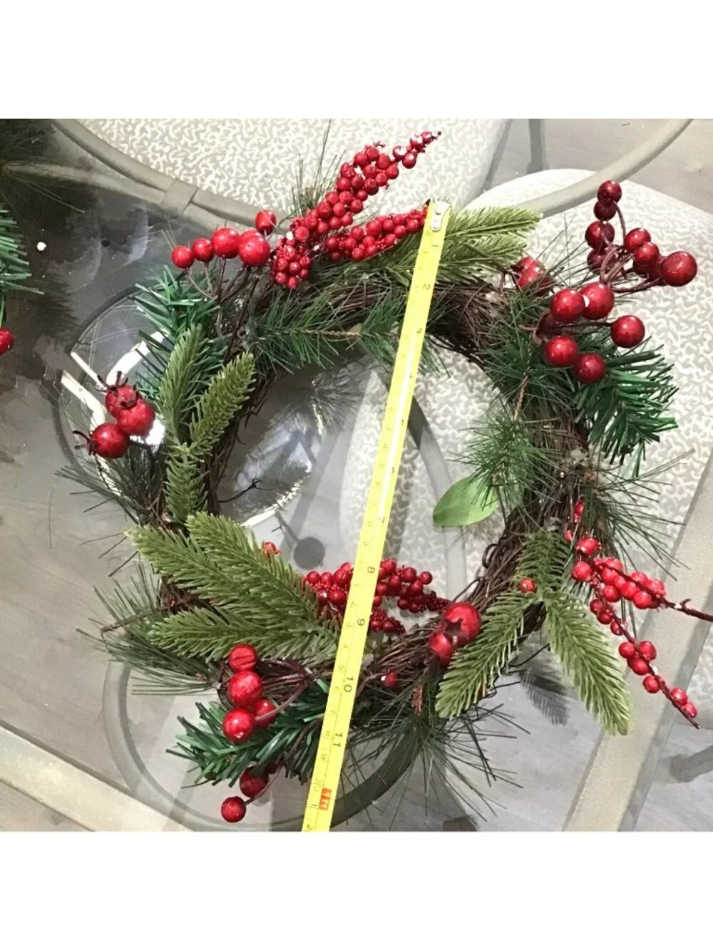 SET OF 2- 10 INCH DECORATIVE ARTIFICIAL MYRTLE CHRISTMAS WREATH